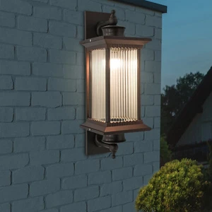 Vintage Outdoor Wall Light Lantern Porch Exterior Sconce Lamp Fixture Brown - Picture 1 of 10