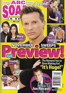 ABC Soaps In Depth Magazin 6. November 2017 Steve Burton Sam Page Risa Dorken - Bild 1 von 3