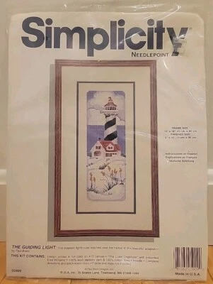 Simplicity Needlepoint Lighthouse The Guiding Light Finished Size 14 x 6" New - Image 1 of 4
