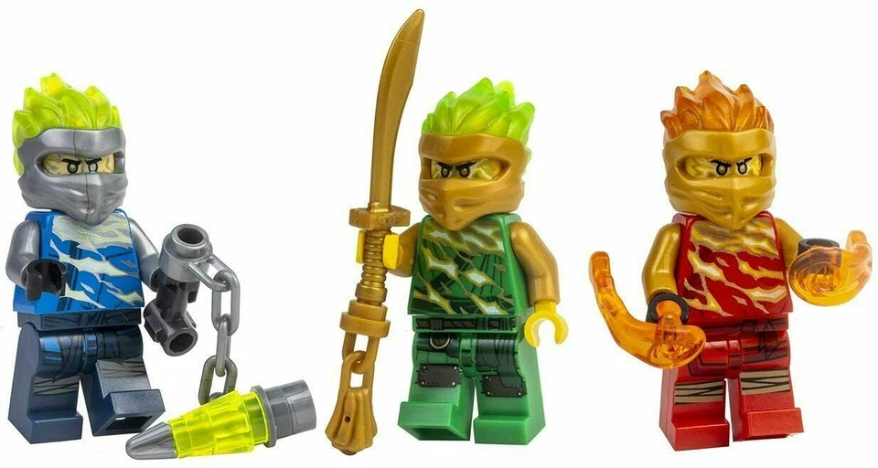 LEGO Ninjago 3 FS Ninja Lot Minifigure Lloyd Kai Jay Spinjitzu Slam - Image 1 of 1