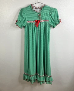 Only Little Once Clara Nutcracker Pajama Gown Size 10 Green Gingham Christmas - Picture 1 of 7