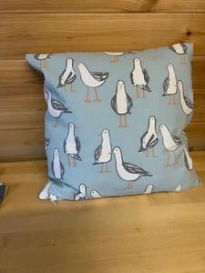 Scandi Double Sided Cushion Cover. 16"x16" Laridae seagulls Blue Birds - Picture 1 of 3