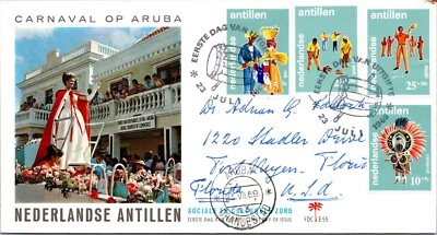 Netherlands Antilles 1969 FDC - Carnaval Op Aruba - J8514 - Image 1 of 2