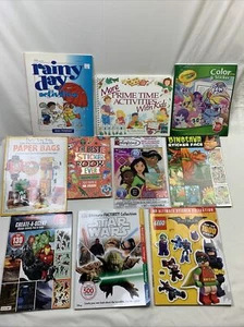 Kids Rainy Day Ultimate Activity Pack Lot Of 10 Coloring Stickers Books Playtime - Picture 1 of 21