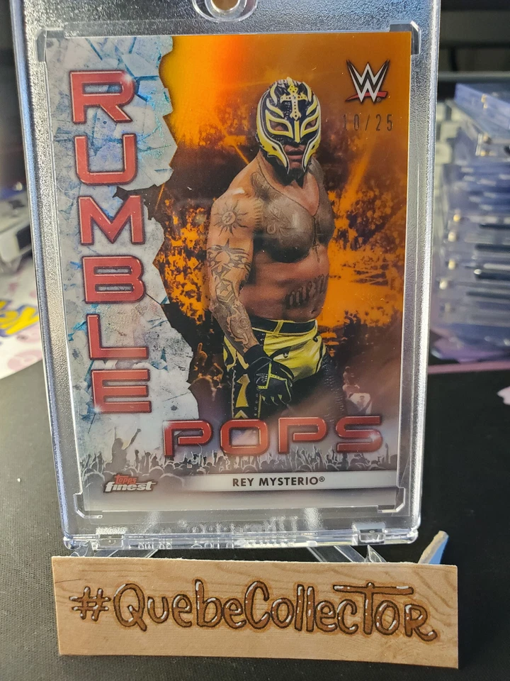 2021 Topps Finest WWE Rey Mysterio Rumble Pops #RP-8 Orange Refractor /25 - Image 1 of 2
