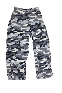 LL Bean Snow Ski Snowboarding Thinsulate Pants Black Camouflage Kids Size 12 - Picture 1 of 5