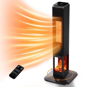 Uthfy Space Heaters for Indoor Use,32" Electric Heater w/Flame for Large Room - Picture 1 of 6