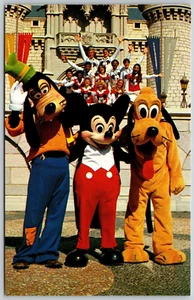Postal Florida Walt Disney World WDW-0221 Goofy Mickey Pluto Magic Kingdom - Imagen 1 de 2