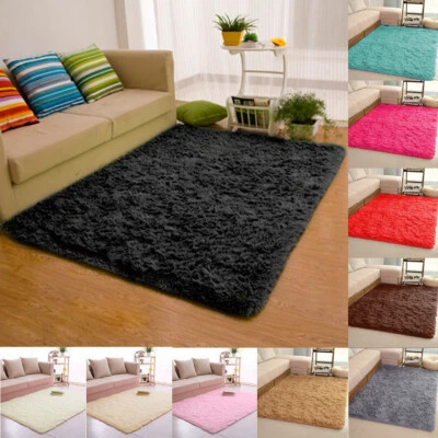 Fluffy Rugs Anti-Skid Shaggy Area Rug Dining Room Carpet Floor Mat Home Bedroo З - Image 1 of 4