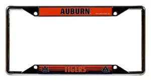 Auburn Tigers NCAA Chrome EZ View 4 corner License Plate Frame - Picture 1 of 5