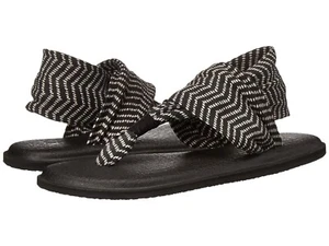 Sanuk Mujeres Yoga Sling 2-FlipFlop-Sandalia-SWS10535 Negro Natural Congo Talla 7 Nuevo - Imagen 1 de 7