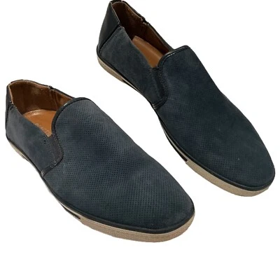 9M Kenneth Cole REACTION Para hombres Centro Zapatilla Sin Cordones Imitación Gamuza Mocasín Azul Foto 1 de 4