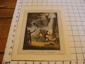 original 1813 print SMOKING OUT THE OPOSSUM j.h. clark m.Dubourg. 1818 watermark - Picture 1 of 9