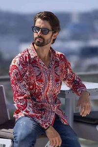 Barabas Men's Floral Paisley Pattern Design Long Sleeve Shirts 4B54 - Picture 1 of 15