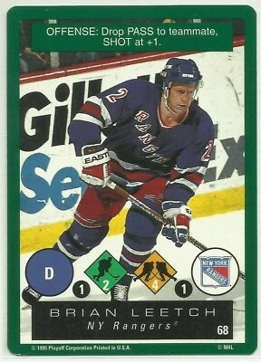 1995-96 Playoff One on One Challenge #68 Brian Leetch New York Rangers - Image 1 of 2