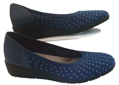 Croft & Barrow | Strawberry Kiwi Mujer’s Azul Marino Tejido Cuña Planos Talla 10M NUEVO  Foto 1 de 4