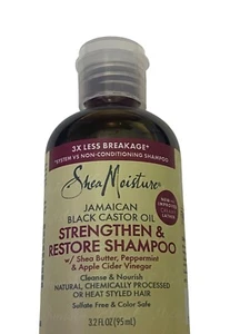 (2 Pk) Shea Moisture Strengthen & Restore ShampooW/Castor Oil Travel Size 3.2 Oz - Picture 1 of 2