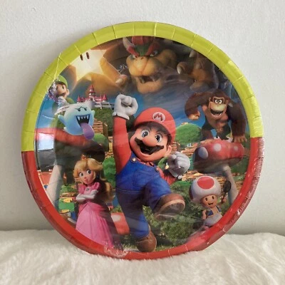 Super Mario Bros 10 Paper Plates 9” Round Peach Mario New SMBS party plates - Image 1 of 4