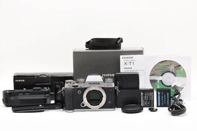 [BOX 1860shot] FUJIFILM X-T1 Graphite Silver Edition 16.3MP w/ VG-XT1 From JAPAN - Image 1 of 4