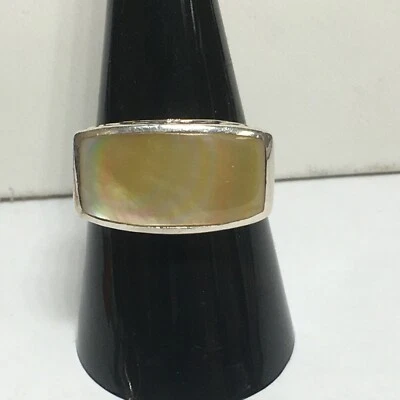 NF Sterling Silver and Mother or Pearl Ring Size 8 Thailand - Image 1 of 4