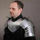 Medieval Knight Larp steel Pair Of Pauldrons Armor Shoulder With Gorget