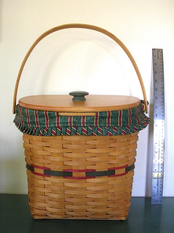 Longaberger Large Winter Wishes Basket Liner Protector Lid 2 Napkins Flat back Cover