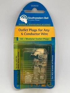 Paquete de 9 enchufes de toma modulares para teléfono Southwestern Bell para cualquier cable de 6 conductores - Imagen 1 de 3