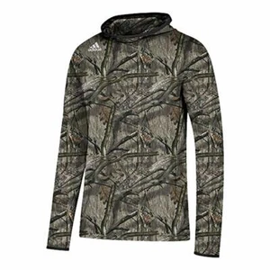 Adidas mens $60 Training Long Sleeve Hooded Top Hoodie Mossy Oak Camo size M #33 - Picture 1 of 1