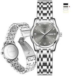 Taxau Womens Waterproof Watch Stainless Steel Silver Band Water Resistant Wat... - Picture 1 of 8