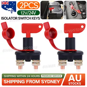 2Pcs 12V 24V Disconnect Battery Isolator Cut Off Kill Switch Key Car Marine Boat - Picture 1 of 9