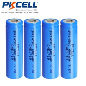 4X 14500 600mAh 3.2V AA LiFePO4 Rechargeable Batteries Button Top for Solar Lamp - Picture 1 of 5