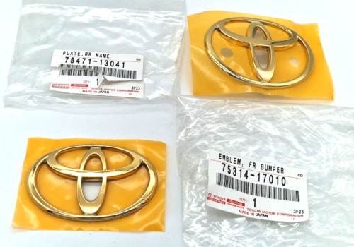 24ct GOLD PLATED TOYOTA SUPRA MK4 JZA80 FRONT BUMPER TAILGATE BOOT BADGE EMBLEMS