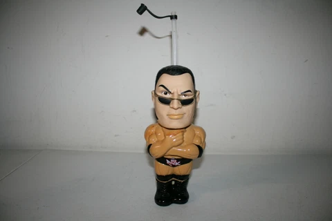 1999 WWF The Rock Travel Water Bottle - Duane Johnson Collectible 3-D Sipper Cup Cover