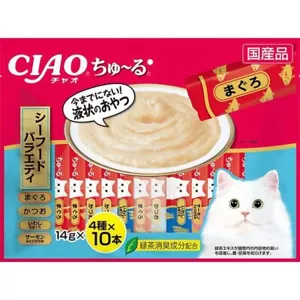 INABA CIAO Churu Creamy Lickable Cat's Treats 14 g × 40 Sticks Made in Japan YUM - Picture 1 of 17