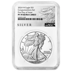2024-W Proof $1 American Silver Eagle Congratulations Set NGC PF70UC FDI ALS ... - Picture 1 of 2