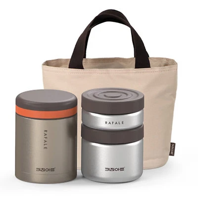 KA Rafale Gold Metal Thermal Cooler Bento Lunch Box Insulated Storage Bag - Image 1 of 4