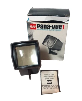 GAF Pana-Vue Automatic Lighted 2x2 Slide Viewer Vintage W box and instructions - Image 1 of 4