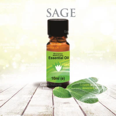 ESSPEE NATURALS Sage Essential Oil 10ml - 100% Pure - For Aromatherapy & Home Fragrance