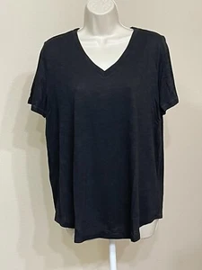 Jessica Simpson Women’s Black V-Neck Short Sleeve Soft Comfort Relax T-Shirt s L - Picture 1 of 10