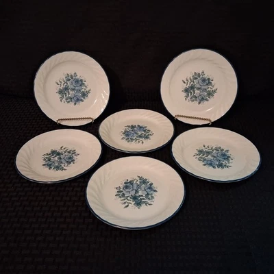 Corelle by Corning Blue Velvet Rose 7” Side Salad Bread Plate Set Of (6) - Image 1 of 4