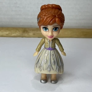 DISNEY 2024 FROZEN - PRINCESS ANNA DOLL “3.5 iNCH, NEW METALLIC LOOK ,POSEABLE - Picture 1 of 6