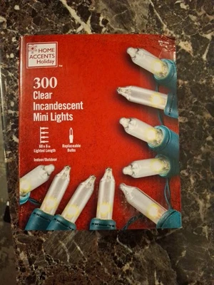 Home Accents Holiday 68ft 300-Light Clear Incandescent Christmas Lights - Image 1 of 4