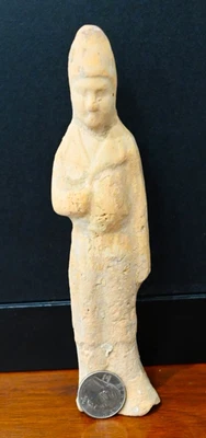 Asistente de tumba dinastía Han 206 aC - 220 CE 7 5/8" con certificado de autenticidad y procedencia Foto 1 de 4