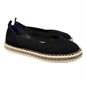 Rothys The Espadrille Flats Size 7 Black Slip On Comfort Vacation Minimalist - Picture 1 of 6