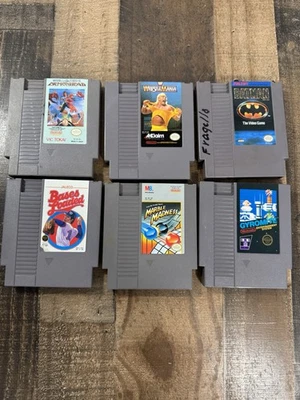 NES Lot 6 Games-  Clash Demonhead, Batman, Marble Madness, Bases Loaded, WWF... - Image 1 of 4
