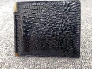 Tom Ford Geldklammer Geldbörse Doppelfaltung Schwarz Eidechsenleder Made in Italy - Bild 1 von 8