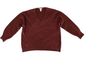 H&M Damen Pullover Medium Langarm Acry/Poly/Wollmischung Burgund Pulli - Bild 1 von 10