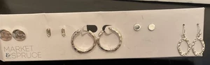 Market & Spruce Earrings Fashion Set Silver Tone New No Box See Pics As Is - Picture 1 of 5