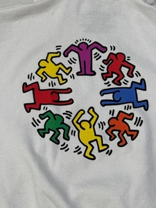 Keith Haring Artestar Dance Pullover Hoodie Mens Medium White 90's Sweatshirt - Picture 1 of 11