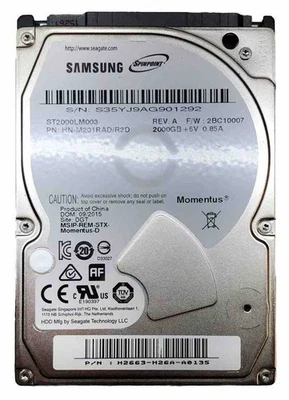 Samsung Spinpoint 2TB | 5.4K 6Gb/s 32MB 2.5" SATA HDD | ST2000LM003 | 784 Hours - Image 1 of 4